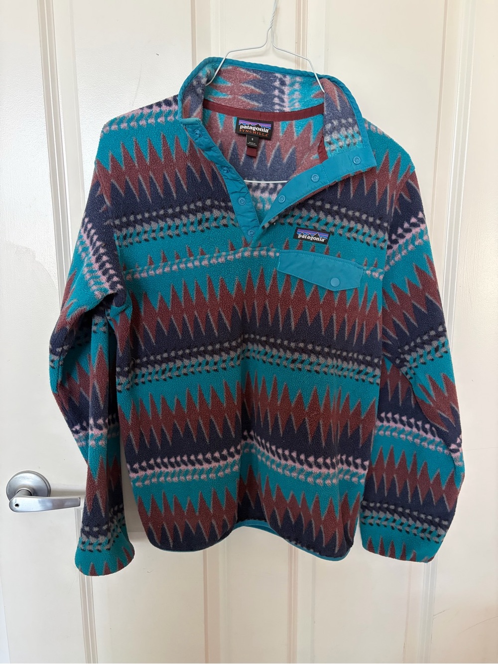 Rare Patagonia Synchilla Women’s Fleece Snap-T Laughing Waters Elwha Blue